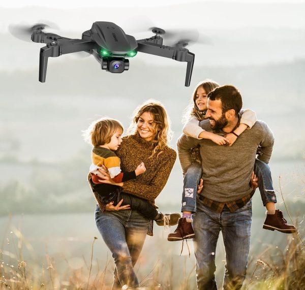 Drone With 1080P FPV Camera for Kids Adults - Quadcopter Drone with Hover Stable, Foldable Mini Drones With One Key Start, Waypoint Fly, Headless Mode, Auto-Follow, 3D Flip, 3 Speeds, 2 Batteries, Easy for Beginners - Image 10