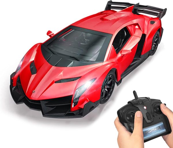 QUN FENG Remote Control RC CAR Racing Cars Compatible with Lamborghini Veneno Officially Licensed 1:24 Toy RC Cars Model Vehicle for Boys 6,7,8 Years Old,red - Image 2