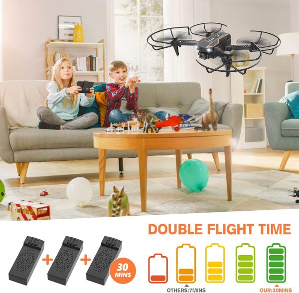 AVIALOGIC Mini Drone with Camera for Kids, Remote Control Helicopter Toys Gifts for Boys Girls, FPV RC Quadcopter with 1080P Live Video Camera, Gravity Control, 3 Batteries, Carrying Bag - Image 6