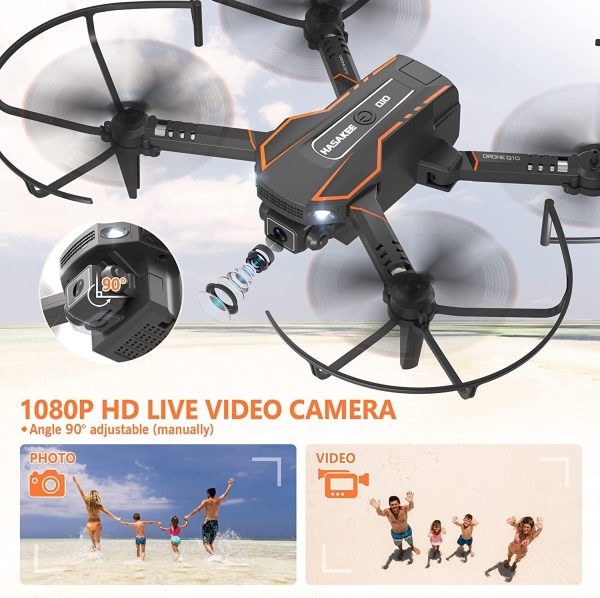 AVIALOGIC Mini Drone with Camera for Kids, Remote Control Helicopter Toys Gifts for Boys Girls, FPV RC Quadcopter with 1080P Live Video Camera, Gravity Control, 3 Batteries, Carrying Bag - Image 3