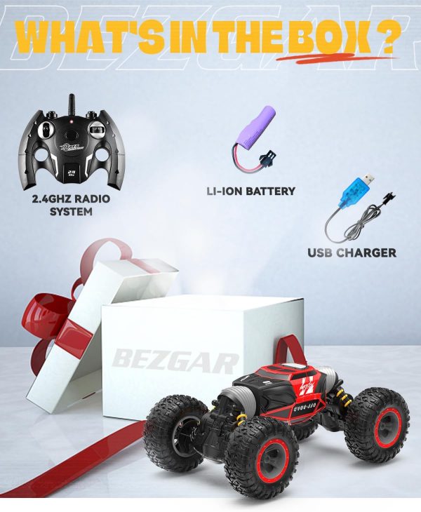 BEZGAR 1:14 Scale 4WD RC Crawler Truck - 15 Km/h All Terrain Electric Toy Car with Rechargeable Battery for Kids, Teens and Adults - Image 5