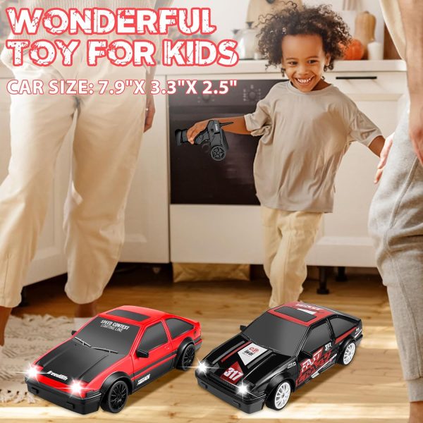 RC Drift Car, Mini RC Drift Car for Adults 1:24 Remote Control High Speed Race Drifting Cars, 2.4GHz 4WD Racing Hobby Toy Car with Headlight for Boys and Girls and Adults (Red) - Image 7