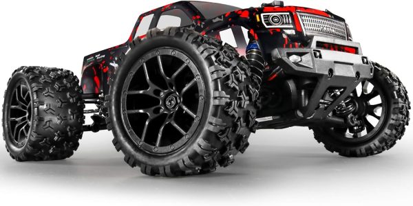 HAIBOXING 1:18 Scale All Terrain RC Car 36KM/H High Speed, 4WD Electric Vehicle,2.4 GHz Radio Controller, Included 2 Batteries and A Charger,Waterproof Off-Road Truck (Red) - Image 9