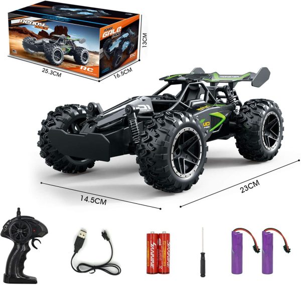 DoDoMagxanadu Remote Control Car, RC Cars for Boys Age 8-12, Toys Cars for Boys Age 4-7, 1:18 2.4Ghz Monster RC Truck Toys for Girls, Off Road RC Crawler Stocking Stuffers for Kids(Black Green) - Image 7