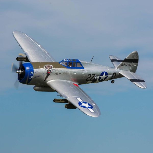 E-flite RC Airplane P-47 Razorback 1.2m BNF Basic-Transmitter Battery and Charger Not Included EFL08450 Airplanes B&F Electric - Image 4