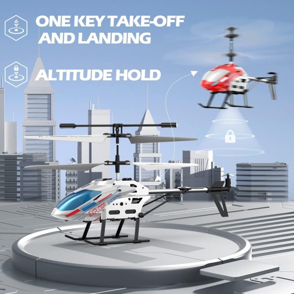 DEERC Remote Control Helicopter, 3.5 CH Altitude Hold RC Helicopters w/Gyro for Beginner, 2 Shells LED Light One Key Take Off/Landing, 2.4GHz Aircraft Indoor Flying Toy for Kids Boys Girls - Image 5