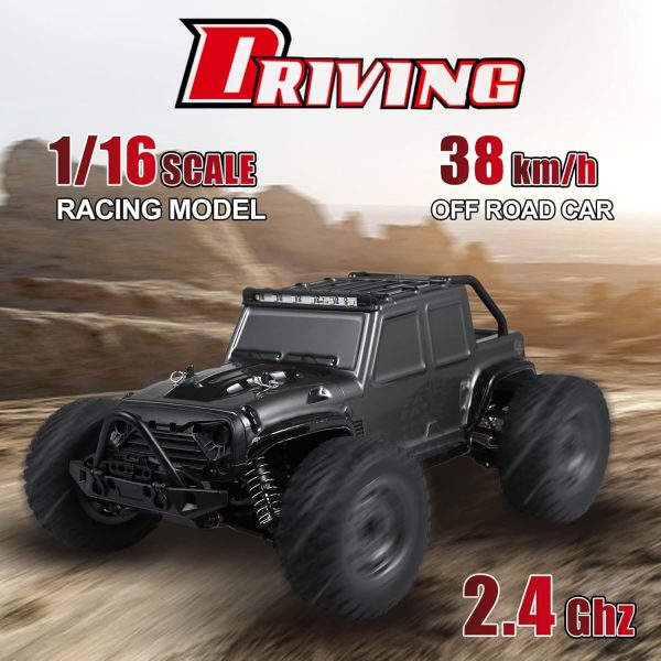 GoolRC 1:16 Scale RC Crawler 38KM/H RC Truck 4WD Off Road All Terrain RC Monster Truck Rock Climbing RTR with led Light Waterproof Hobby Grade Toys for Kids and Adults - Image 4