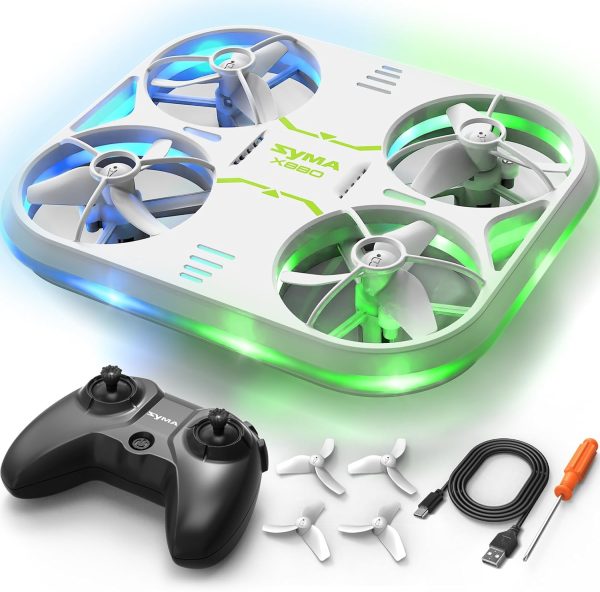 SYMA Kids Drone with LED Lights - X880 Indoor Drone with Altitude Hold, Easy to Fly Quadcopter with Full Protection, 360° Flips RC Helicopter UFO Gift for Adults Beginners - Image 2