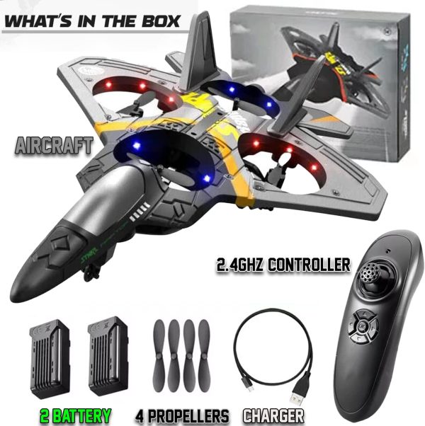 4CH Remote Control Plane, RC Jet Plane for Kids and Adults - 4 Channel,2 Battery LED Light Remote Control Airplane Fighter,Rechargeable Battery,Low Battery Alarm,Easy to Fly Drone Gift for Boys&Girls - Image 7