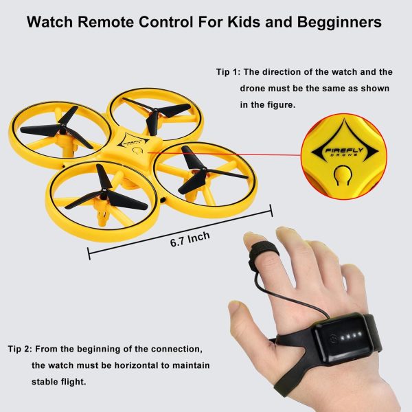 2024 Upgraded Hand Controlled Drone for Kids Small Rc Quadcopter Drone Aircraft With Smart Watch Controlled, Cool LED Remote Control Drone 360° Flips, 3 Modes, 2 Larger Capacity Batteries - Image 4