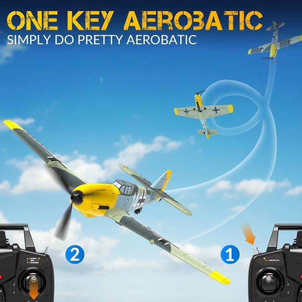 4 Channel RC Plane - Ready to Fly BF-109 RC Airplane, Easy Control for Beginners & Adults,Remote Control Airplane with Xpilot Stabilization System & One Key Aerobatic,Best Gift for Kids - Image 4