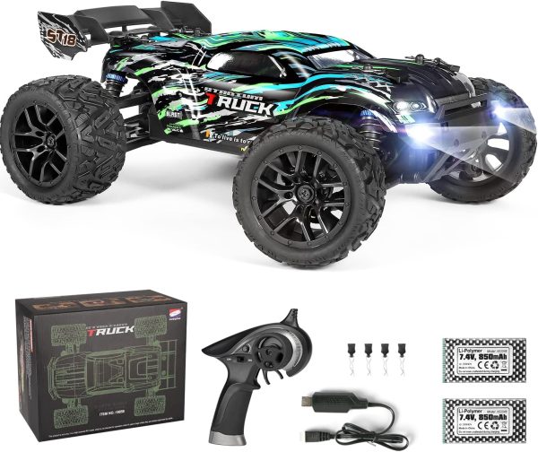 HAIBOXING RC Cars Hailstorm, 36+KM/H High Speed 4WD 1:18 Scale Waterproof Truggy Remote Control Off Road Monster Truck with Two Rechargeable Batteries, All Terrain Toys for Kids and Adult - Image 2