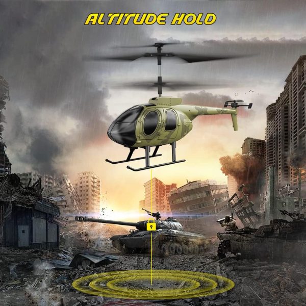 VATOS Remote Control Helicopter for Kids, Camouflage RC Helicopter, 2.4GHz Radio Controlled Helicopter with Gyro 3 Channel Indoor Toy, One-Key Take-Off, Gift for Boys Adults - Image 3