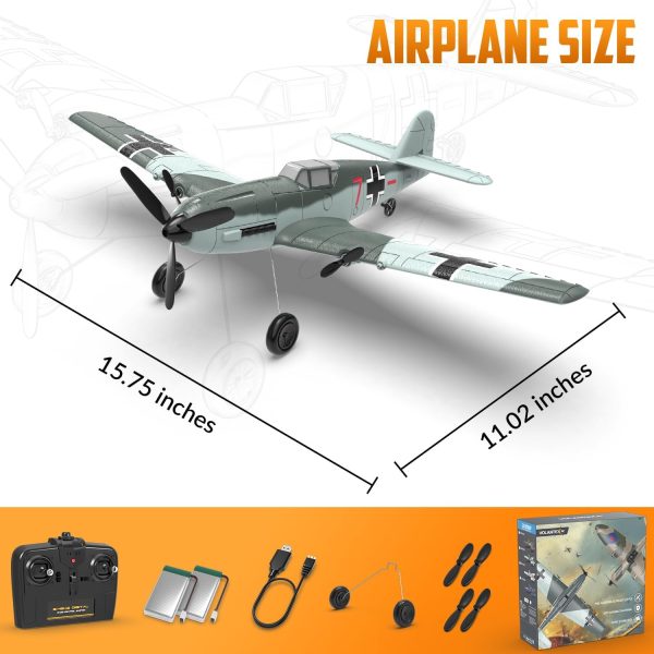 VOLANTEXRC RC Plane RTF for Beginners,2.4Ghz 3CH Remote Control Airplane Easy to Fly with Gyro Stabilization，Outdoor Hobby WWII,with Xpilot Stabilization System (FW190) - Image 8