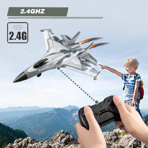 4DRC G1 RC Plane 2.4GHz 4 Channel 6-axis Gyro Stabilizer RTF Glider Aircraft Plane Jet Fighter Toys,Easy to Fly Chritsmas Gift Fighter Aircraft for Adults Kids Beginners Boys,2 Battery - Image 9