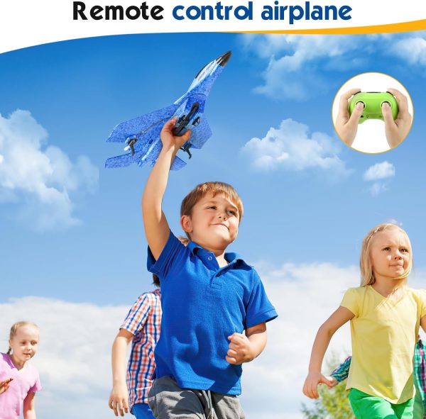 RC Plane, Remote Control Airplane- 2CH 2.4Ghz Remote Control Wireless Airplane Toy with Lights, Foam RC Fighter Plane Jet for Adults Kids Toys - Image 4