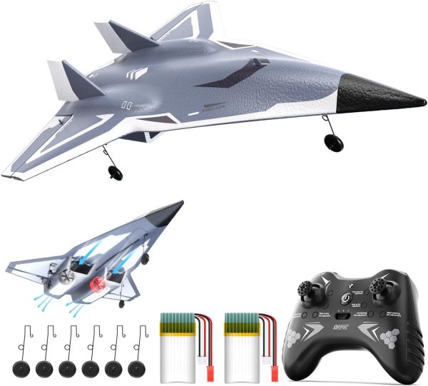 DEERC RC Plane 4 Channels Remote Control Airplane SR72, Twin Ducted Fans Aerobatic RC Jet, With 2 Brushed Motors,3 Flight Modes,2 Lipo Batteries,2.4GHz RTF Glider Hobby Plane for Advance Player&Adults - Image 2