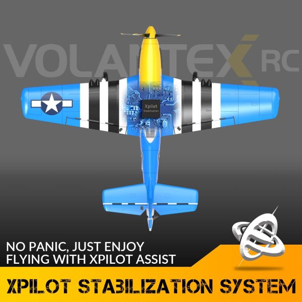 RC Plane RTF 4 Channel Remote Control Airplane with 3 Modes - Ready to Fly Upgrade P51 Mustang RC Airplane for Beginners Adult with Xpilot Stabilization System & One Key Aerobatic - Image 4