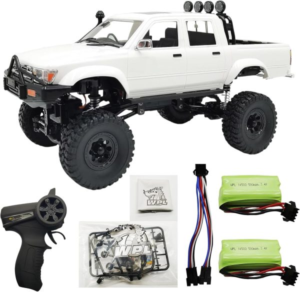 Skymaker WPL C64-1 RC Car 1:16 Hailax 2.4G 4WD Remote Control Pick-up Truck RC Rock Crawler RC Truck 4x4 Off-Road Vehicle Mode 260 Motor New Gearbox Two Batteries for Adult RC Hobby - Image 2