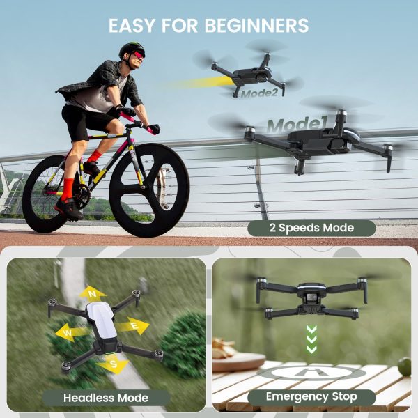 Holy Stone FPV Drone with 1080P HD Camera for Beginner Adults and Kids, HS280D Foldable RC Quadcopter with Brushless Motor, Optical Flow, Tap Fly, Voice Control, Gesture Selfie, 2 Modular Batteries - Image 6