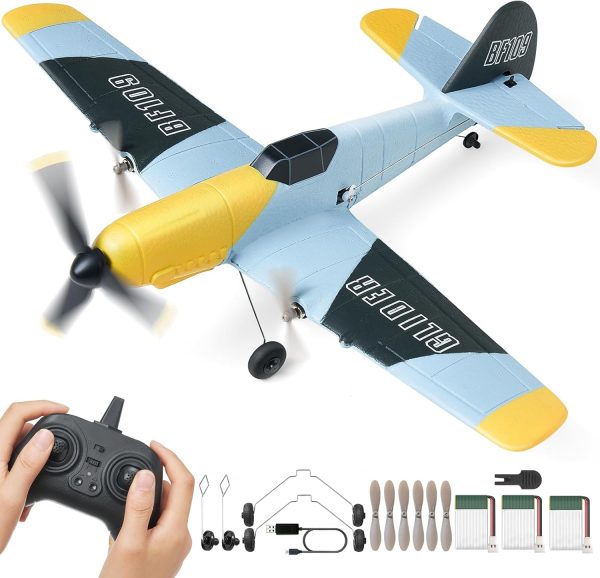 RC Plane 3 Channel BF-1092.4GHz 6-axis Gyro Stabilizer RTF Glider with 3 Batteries,Suitable for Adults & Kids Learning to Fly,Easy to Fly,Z61 - Image 2