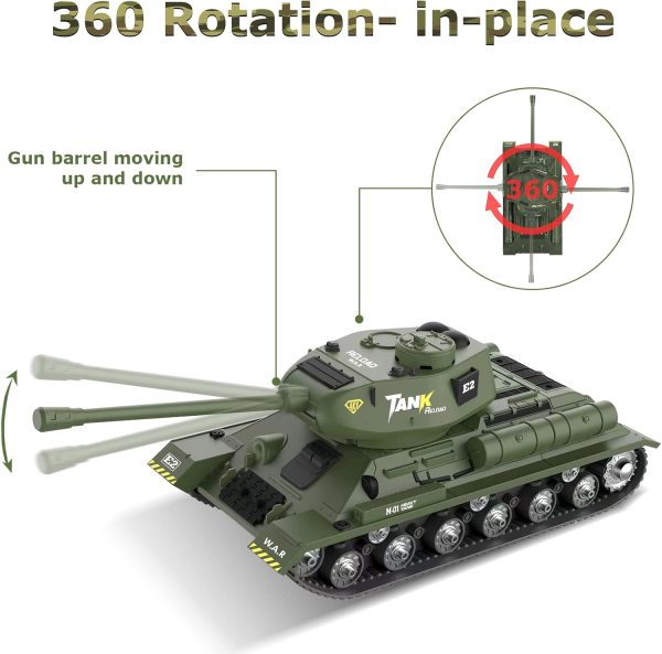 ele ELEOPTION Remote Control RC Tank with Rotating Turret and Sound Tank Toy Gift for Kids Boys Girls 3-8 Years Army Tanks Military Vehicles Toys - Image 6