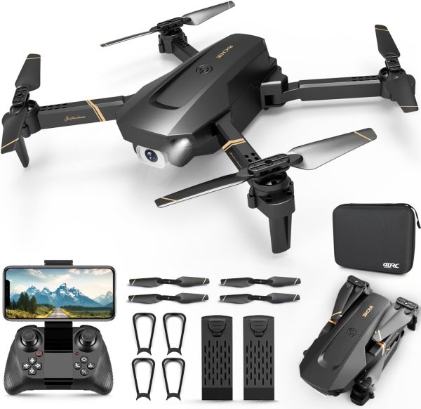 4DRC V4 Foldable Mini Drone with Camera - 1080P HD Drone with Stable Hover, Gravity Control, Auto-Follow, Trajectory Flight,One Key Take Off, 2 Batteries, Drones for Adults Kids - Image 2