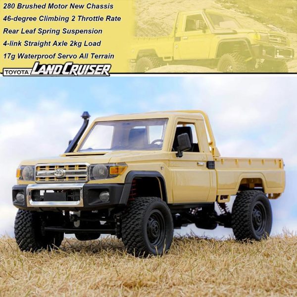 RC Crawler Remote Control Rock Crawler RC Truck 4x4 1/12 Scale Toyota Land Cruiser Off Road Pickup Proportional Steering 2 Speed RTR All Terrain 280 Motor 2 Batteries Hobby Car Adult MN82 - Image 4