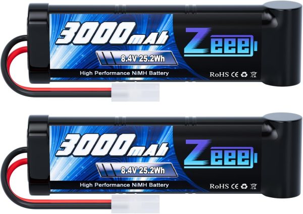 Zeee 8.4V 3000mAh NiMH Battery High Power RC Battery with Tamiya Plug for RC Car LOSI Associated HPI Tamiya Kyosho(2 Pack) - Image 2