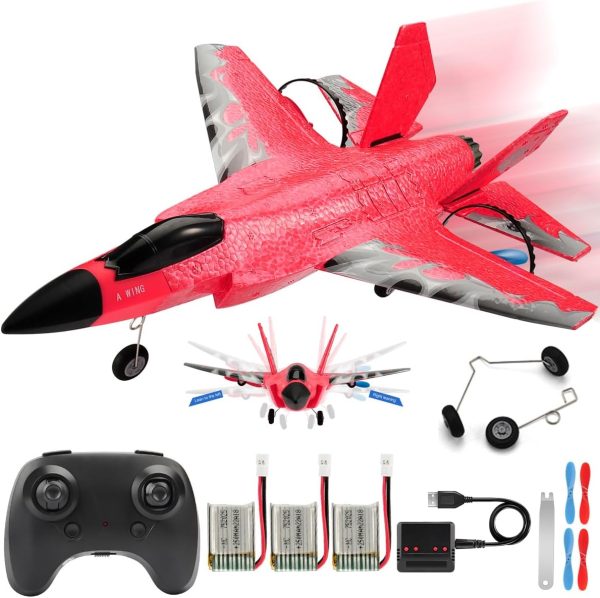 ANTSIR RC Airplane F-35 Remote Control Lightning II Jet Plane, 2.4Ghz Smart Gyro Easy to Fly for Kids Adults Beginners (Red) - Image 2