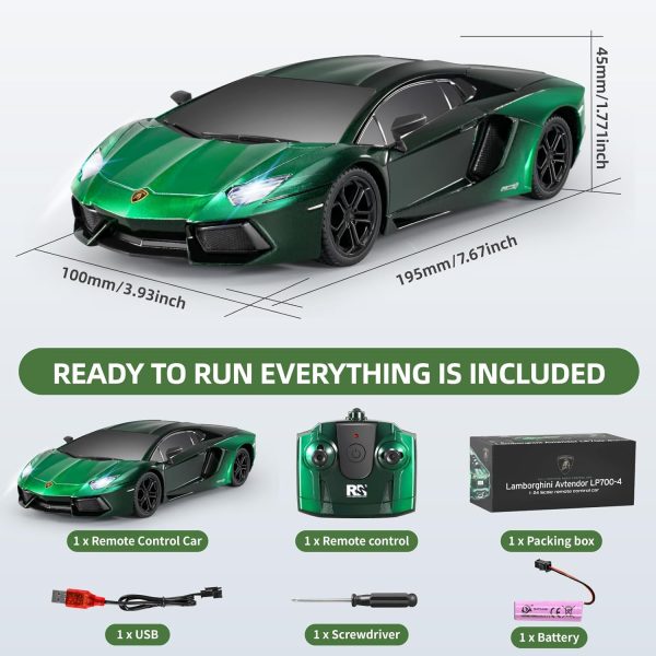 MIEBELY Lamboghini RC Car - 1:24 Scale Lambo Toy Car 3.7V 500mAh, LP700 Fast Remote Control Car for Boys 8-12, Rc Race Car Model Birthday Gifts for Kids Adults Boys Girls Age 6-12 Year Old - Image 5