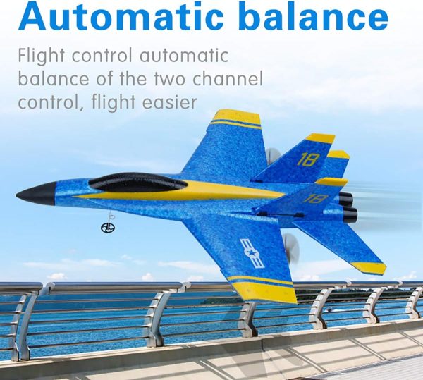 RC Plane Remote Control Airplane RTF RC Plane 2 Channel Remote Control Airplane, 2.4GHz Radio Control F18 Jet Aircraft with 2 Batteries - Image 6