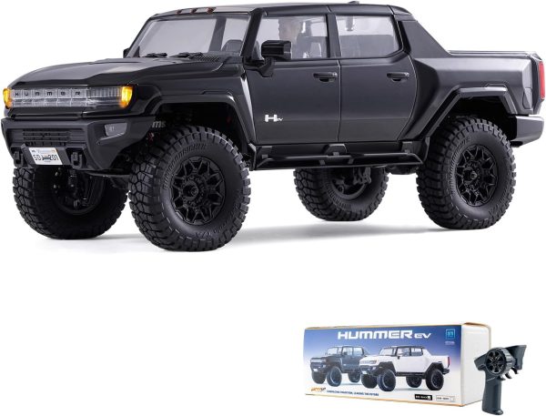 FCX18 FMS 1/18 Hummer EV RC Crawler, RC Pick-up Truck, RC Rock Crawler with 2 Speed, Lighting Control, Portal Axles and 7.4V 900mah Battery for Adults (Black) - Image 2