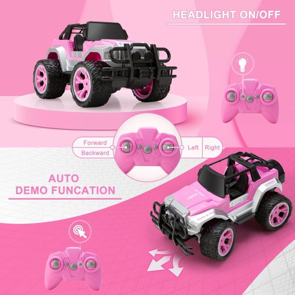 Remote Control Car for Girls, Pink RC Car with Doll and Sticker for Ages 6-10 Years Old Girls, 80 mins with Rechargeable Battery, 1:16 Scale 2.4Ghz, ,OX11S Perfect Christmas Birthday Gifts for Grils - Image 4