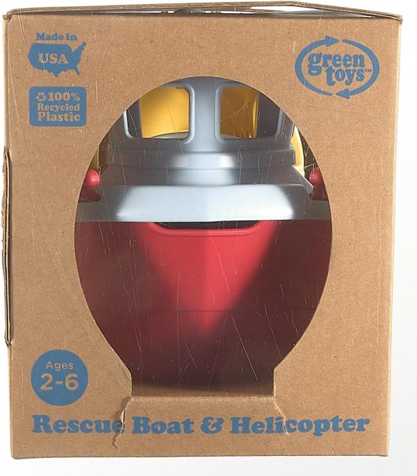 Green Toys Rescue Boat with Helicopter Red, 1 EA - Image 16