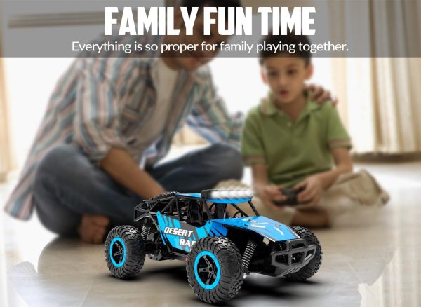 RACENT Remote Control Cars for Boys - 1:16 Scale 20kph Fast RC Truck All Terrain Off-Road Monster Truck Toy for Kids & Adults with 2 Rechargeable Batteries (Blue) - Image 8