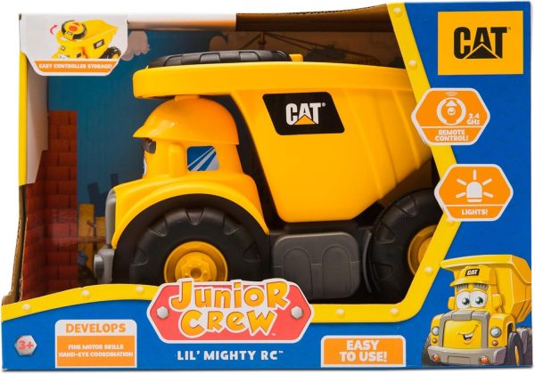 CAT Construction Toys, Junior Crew Lil' Movers Remote Control Truck, RC Car + Dump Truck, Working Headlights, with Child Friendly Controller - Image 3