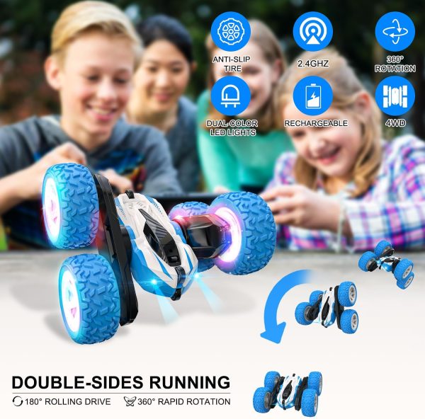 Remote Control Stunt Car Toys-Double Sided 360°Rotating 4WD RC Cars Degree Flips Rotating Car Toy - Image 4