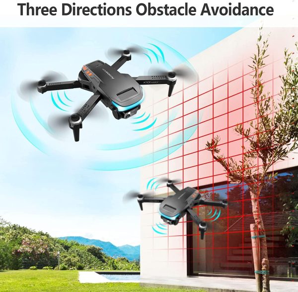 Mini Drone for Adults Beginners with 1080P HD FPV Camera, RC Quadcopter Camera Drone with Altitude Hold, One Key Landing, Obstacle Avoidance, Speed Adjustment, Headless Mode, 3D Flips, 2 Batteries - Image 5