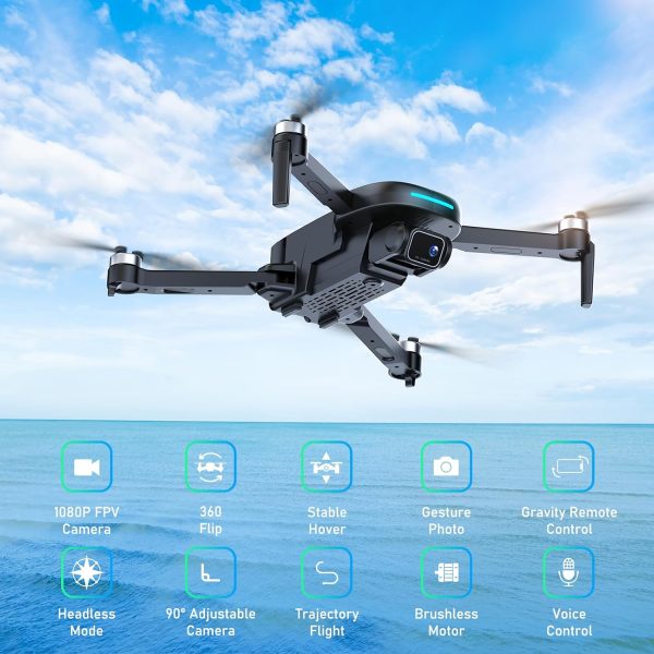 Mirason Drone with Camera, 1080P HD FPV Camera Drone with Brushless Motor, 2 Batteries, 360 Flips, Headless Mode, Gravity Control, 36 Mins Long, Flight Foldable Mini Drone for Kids and Beginner - Image 3