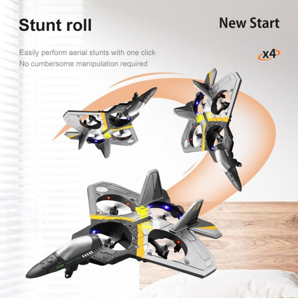 V17 Jet Fighter Stunt RC Plane - 2024 New Remote Control Airplane with 2.4GHz, 2 Batteries, 360° Stunt Spin, Durable Foam & Light RC Fighter Jet Airplane for Kid Boy (Blue with 2Pcs Battery) - Image 8