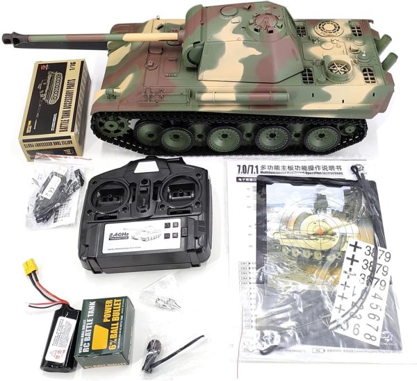 GoolRC RC Tanks, 1:16 Scale Remote Control Tank, German Panther G Army Tank Toys for Boys, 2.4GHz RC Military Main Battle Tank with Sound and Smoke for Kids and Adults (Professional Version) - Image 10