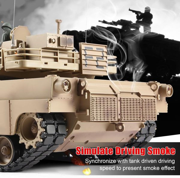 Heng Long 1/16 Scale Rc Tanks,2.4GHz US M1A2 Abrams Army Tank Model, 360° Turret Barrel Recoil BB Shooting,with Sound and Light,3819 Remote Control Military Tank,Toys for ages 14 and up - Image 6