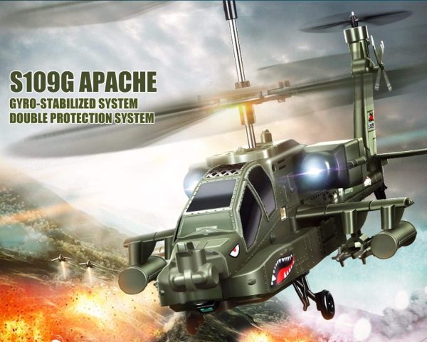 POCO DIVO Apache AH-64 Helicopter RC Flight Infrared 3CH AH64 S109 Gyro Military Aircraft Model S109G - Image 4