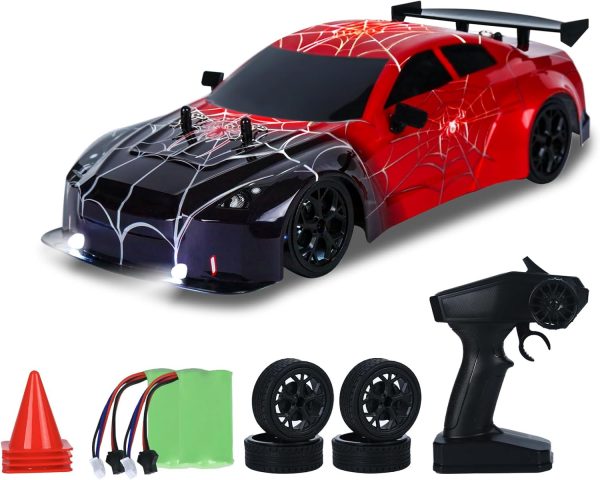 Spider RC Drift Car, 1:14 Monster Truck Remote Control Drift Car with Full Proportional Throttle 4WD GT Drift RC Cars with Cool Light Vehicle RC Drifting Car Gifts Toy for Adults Boys Kids - Image 8