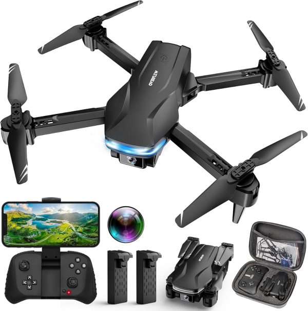 Drone with Camera 1080P HD FPV Foldable Drone for Beginners and Kids, Quadcopter with Voice Gesture Control with Carrying Case, One Key Take Off/Land, Optical Flow Positioning, 360° Flip, Waypoint Fly - Image 2