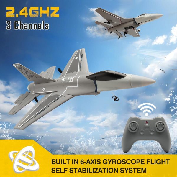 jaming RC Plane 3 Channel Remote Control Airplanes，F16 Remote Control Planes Fighter with 6-Axis Gyro，2.4GHz Radio Controlled Aircraft Plane for Beginners，Adults & Kids Gift - Image 5