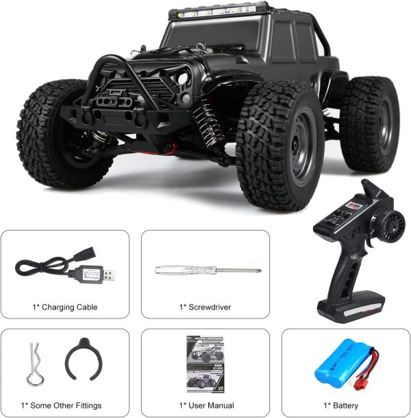 GoolRC 1:16 Scale RC Crawler 38KM/H RC Truck 4WD Off Road All Terrain RC Monster Truck Rock Climbing RTR with led Light Waterproof Hobby Grade Toys for Kids and Adults - Image 10