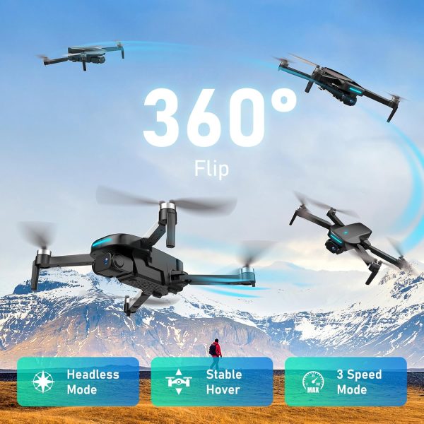 Mirason Drone with Camera, 1080P HD FPV Camera Drone with Brushless Motor, 2 Batteries, 360 Flips, Headless Mode, Gravity Control, 36 Mins Long, Flight Foldable Mini Drone for Kids and Beginner - Image 5