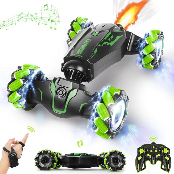 Remote Control Car RC Toys: - RC Drift Car Rechargeable Toy Cars with Light Music Gesture Sensing RC Stunt Car Transformer 360° Rotating Hand Controlled RC Car Christmas Birthday Gift for Boys 4-7 - Image 2